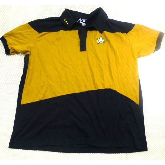 Star Trek Uniform Cosplay Trekkie Shirt Gold/Black Embroidered Insignia 2XL MF P - Picture 1 of 6